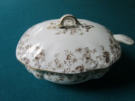 ANTIQUE 1880s Ridgways Royal Semi Porcelain MINI TUREEN SAUCE BOWL SPOON... - $124.73