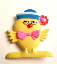 VTG Norcross Patroller Hong Kong Yellow Chick Baby Chicken Plastic Pin Brooch - $7.29