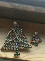 Vintage Lot of Large Colorful Rhinestone Goldtone w Clear Draping Garlan... - $38.19