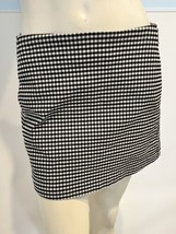 Urban Outfitters Black and White Checked Short A Line Skirt Back Zip Pockets M - £13.01 GBP