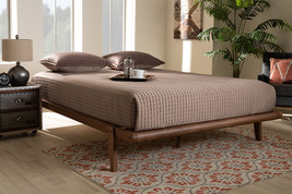 Horace Walnut Brown Queen Size Platform Bed - $5,187.74 MXN
