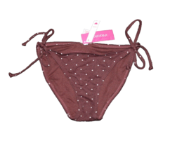 Womens Xhilaration Cheeky Swim Bikini Bottom Small S Burgundy White Dot ... - £10.79 GBP