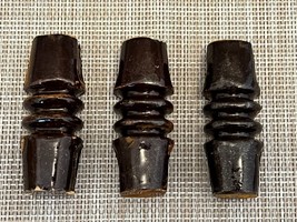 Brown Porcelain Ceramic Aerial Radio Strain Insulators - Lot of 3 - Vintage! - $14.50