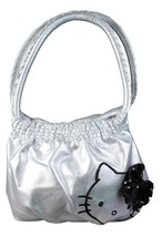 Borsa Mini Bubble Argento Hello Kitty Con Fiocco Di Paillettes Nere - $295.62 MXN