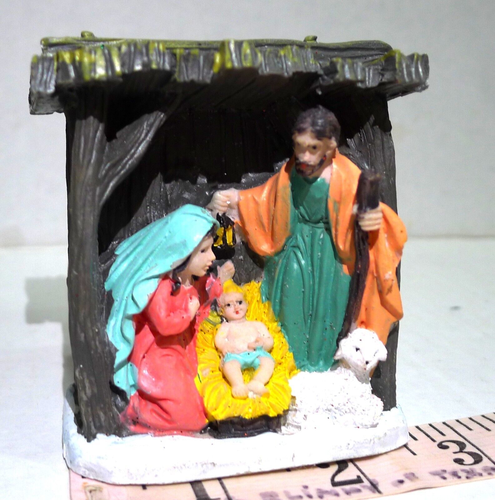O'well Christmas Nativity Village Stable Mary Baby Jesus and Joseph  Retired - $44.50