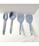 Vtg King Kraft Nylon Plastic Kitchen Utensil Set Blue 4 pc Spatulas Spoo... - $44.05