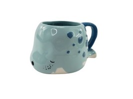 Tag Ceramic Whale Coffee Tea Mug Cup Blue White Sleeping Tail  - $11.83