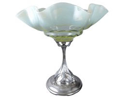 c1900 WMF Vaseline Opalescent Glass Art Nouveau Centerpiece - £196.13 GBP