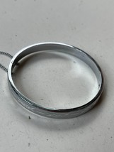 Vintage Etched Silvertone Hinged Bangle Bracelet w Safety Chain  – 2.25 inches - £10.28 GBP