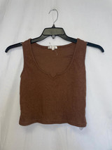 Ultra Flirt Juniors&#39; Del Ray Cropped Tank Top Brown Size XS NWOT - £9.51 GBP
