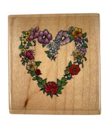 Valentine Floral Heart Wreath Rubber Stamp Stamp City X8631 Vintage 1997... - $6.87