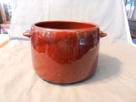 Westbend Brown Ceramic Pot with Handles, Gloss Glazing (M) - $40.00