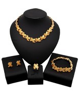 HUGS &amp; KISSES Xo Set Necklace bracelet Earrings Ring Real gold Filled Ri... - $558.70 MXN