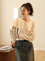 MISHOW Retro Sweater Women 2022 Autumn Korean Fashion Solid Doll Collar  Out  Ca - $154.97