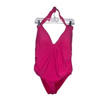 Catherine Malandrino Size XL Halter One piece Swimsuit NWT NEW Hot Pink Bow - $17.09