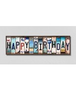 Happy Birthday License Plate Tag Strips Novelty Wood Signs - $74.64 CAD