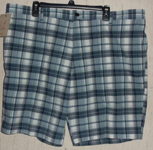 Nwt Mens Dockers Classic Fit &quot;Perfect Short&quot; Blue Plaid Shorts Size 42 - £22.13 GBP
