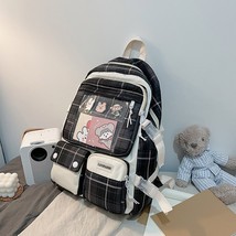 Korean Japanese Large Capacity Canvas Backpack Fashionable Schoolgirl Campus Pla - £40.56 GBP