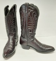 Laredo Boots Western Cowboy Leather USA Burgandy Wine USA Men&#39;s 9 D VTG Distress - £56.04 GBP
