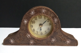 Jewel Adorned Resin Quartz Decorative Mantel Desk Table 10&quot;w Clock *Works* - £23.51 GBP