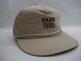 Farr Better Feeds Hat Beige VTG K Brand Strapback Cap Made USA - £23.42 GBP