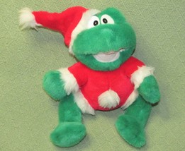 PLAY BY PLAY SANTA FROG 13&quot; PLUSH STUFFED ANIMAL CHRISTMAS TOY GREEN RED... - £12.56 GBP