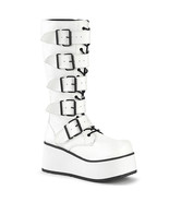 DEMONIA TRA518/WVL Mens Unisex Industrial Goth Punk White Platform Knee ... - $99.95