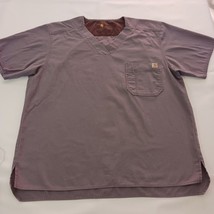 Carhartt C15108 Women&#39;s Gray Cotton Blend Scrubs Top Size Large Chest 49&quot; - $16.92