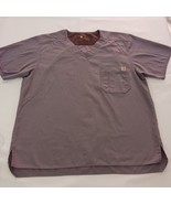 Carhartt C15108 Women's Gray Cotton Blend Scrubs Top Size Large Chest 49" - $16.92