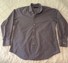 Polo Ralph Lauren Button Down Shirt Men&#39;s 17 34/35 Purple Checked Custom... - $15.38