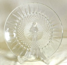 Clear Glass Salad Plate Diamond Starburst Designs USA - £13.23 GBP