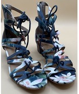 A Very Rare New Corso Como Jamaica Navy Floral Gladiator Sandals Size US... - $31.19