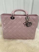 NIB 100% AUTH Christian Dior Large Lady Dior Bag In Pale Pink Patent Lea... - $6,415.20
