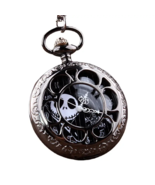 Black Skeleton Nightmare Before Christmas Pocket Watch w/ Chain - New - £23.59 GBP