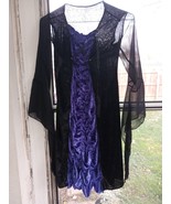 Gothic Witch Dress Girl&#39;s 10-12 Purple Black Halloween Dress Costume Cos... - $15.00