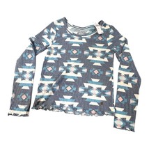 Justice Aztec Print Long Sleeve Waffle Knit Top Size 14 Girls NEW with tag - $12.19