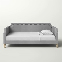 Twin size Grey Polyester Fabric Upholstered Daybed with Nailhead Trim - $8,946.89 MXN
