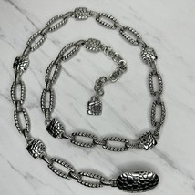Textured Silver Tone Metal Chain Link Belt Size Large L XL - £23.45 GBP