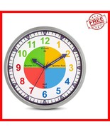 Silent Non-Ticking Colorful Clock for Kids – 12-Inch Educational Time Te... - $41.57