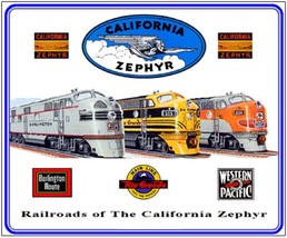 TRAIN SIGN - Western Pacific | Burlington | Rio Grande | CBQ | California Zephyr - £22.41 GBP