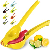 Metal Lemon Lime Squeezer - Manual Citrus Press Juicer (Yellow And Red) - $18.99