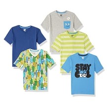 Amazon Essentials Boys and Toddlers&#39; Short-Sleeve V-Neck T-Shirt Tops (P... - $15.84