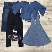 Clothes Lot Girls Size 12 5pc Denim Levis Dress Justice School Outfits Hat - $25.90