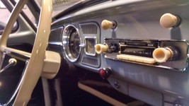 Vintage VW Beetle AM FM Radio &amp; Speaker with AUX input USB iPod MP3 &amp; Bl... - £391.56 GBP