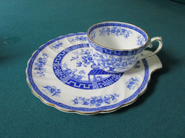 Gladstone England Blue Rhapsody Snack Tray Cup Blue Flowers Rare - £50.33 GBP