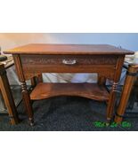 Antique 19th Century Oak Single Drawer Legs Work Table - $397.10