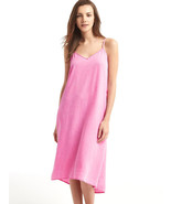 New GAP Women V-neck Denim Faded Pink Adjustable Strap Tencel Cami Midi Dress XS - £31.64 GBP