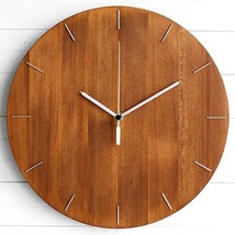 Wooden Round Wall Clock Minimalist Modern Creative Living Room Clock - $41.35 CAD