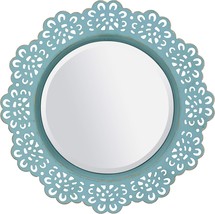 Stonebriar Round Decorative Metal Lace Hanging Wall Mirror With Attached... - £25.48 GBP