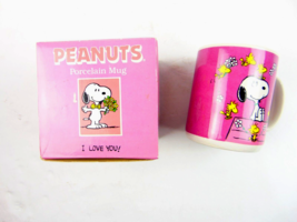 Vintage Peanuts I Love You Porcelain Mug Willitts Design - £23.25 GBP